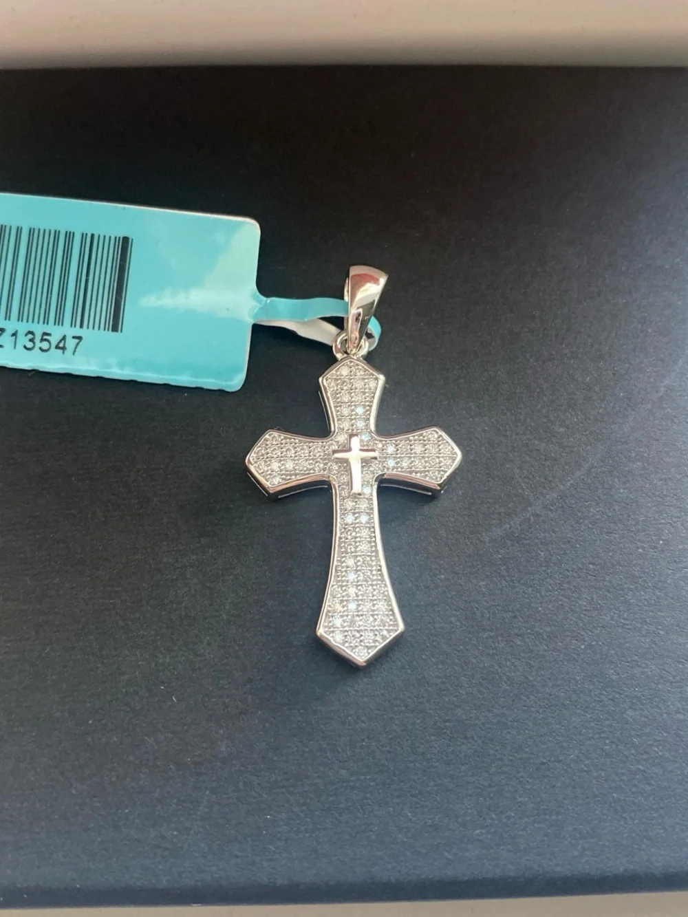 Silver Pave Cross Pendant Necklace - Women's Jewelry